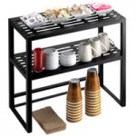 Cal-Mil C1222-8 Iron Black Three Tier Round Bowl Stand - 8 Cal-Mil C1222-8 Iron Black Three Tier Round Bowl Stand - 8