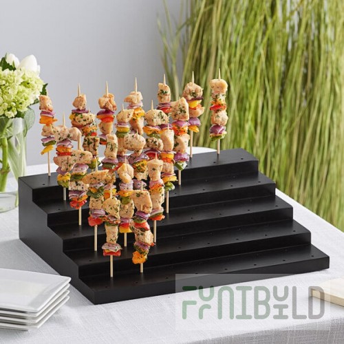 Acopa Mesa 75 Hole Black Wood Skewer / Cake Pop Holder