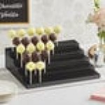 Acopa Mesa 75 Hole Black Wood Skewer / Cake Pop Holder