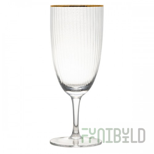 10 Strawberry Street Markle 16 oz. Gold Rimmed Water Goblet - 4/Pack