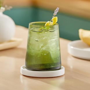 Acopa Lore 12 oz. Green Stemless Wine Glass - 12/Case