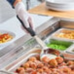Vollrath 6433820 Jacob's Pride® 8 oz. Black Solid Round Spoodle® Portion Spoon