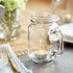 Acopa 16 oz. Mason Candle Holder with Handle - 12/Case