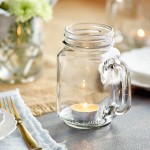 Acopa 16 oz. Mason Candle Holder with Handle - 12/Case