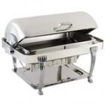 Bon Chef 14040 Elite Rectangle 8 Qt. Dripless Stainless Steel with 24K Gold Accents Roll Top Chafer with Aurora Legs Bon Chef 14040 Elite Rectangle 8 Qt. Dripless Stainless Steel with 24K Gold Accents Roll Top Chafer with Aurora Legs
