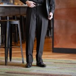 Henry Segal Men's Black Flat Front Comfort Fit Dress Pants - 36