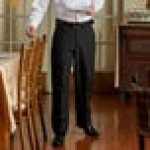 Henry Segal Men's Black Flat Front Comfort Fit Dress Pants - 36