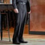Henry Segal Men's Black Flat Front Comfort Fit Dress Pants - 36