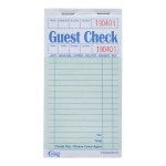 Choice 1 Part Green and White Guest Check with Top Guest Receipt - 50/Case