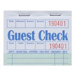Choice 1 Part Green and White Guest Check with Top Guest Receipt - 50/Case