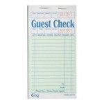 Choice 1 Part Green and White Guest Check with Top Guest Receipt - 50/Case