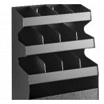 ServSense Black 15-Section Countertop Condiment Organizer with Bottom Drawer - 16