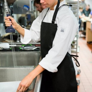 Chef Revival Black Polyester Customizable Dishwasher Apron - 33