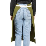 Uncommon Chef 3119 Moss Green Customizable 100% Cotton Canvas Marvel Bistro Apron with Natural Webbing and 1 Pocket - 33