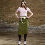 Uncommon Chef 3119 Moss Green Customizable 100% Cotton Canvas Marvel Bistro Apron with Natural Webbing and 1 Pocket - 33