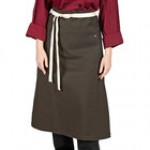 Uncommon Chef 3119 Moss Green Customizable 100% Cotton Canvas Marvel Bistro Apron with Natural Webbing and 1 Pocket - 33