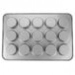Chicago Metallic 43037 15 Cup 10 oz. Glazed Aluminized Steel Mini Cake / Oversized Muffin Pan - 17 7/8