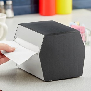 Dixie 200 Capacity Black Fullfold Two-Sided Tabletop Napkin Dispenser