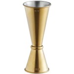 American Metalcraft JGG5 1 oz. & 2 oz. Gold Brushed Stainless Steel Japanese Style Jigger