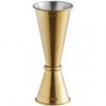 American Metalcraft JGG5 1 oz. & 2 oz. Gold Brushed Stainless Steel Japanese Style Jigger