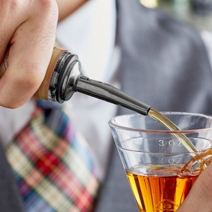 Acopa Black Liquor Pourer with Tapered Speed Jet - 12/Pack
