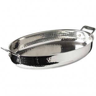 Bon Chef 60018HF Cucina 4 Qt. Hammered Finish Stainless Steel Oval Au Gratin Bon Chef 60018HF Cucina 4 Qt. Hammered Finish Stainless Steel Oval Au Gratin