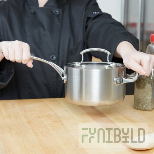 Vollrath 49414 Miramar® Display Cookware 2 Qt. Tri-Ply Stainless Steel Sauce Pan