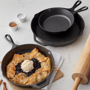 Lodge 3-Piece Pre-Seasoned Cast Iron Skillet Set - Includes 8 Lodge 3-Piece Pre-Seasoned Cast Iron Skillet Set - Includes 8
