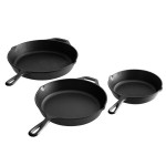 Lodge 3-Piece Pre-Seasoned Cast Iron Skillet Set - Includes 8 Lodge 3-Piece Pre-Seasoned Cast Iron Skillet Set - Includes 8