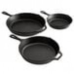 Lodge 3-Piece Pre-Seasoned Cast Iron Skillet Set - Includes 8 Lodge 3-Piece Pre-Seasoned Cast Iron Skillet Set - Includes 8