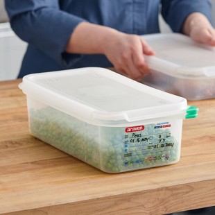 Araven 03030 1/3 Size Translucent Polypropylene Food Pan with Airtight Lid - 4