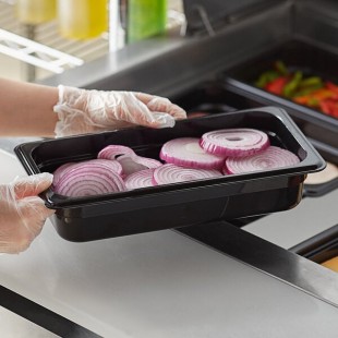 Vigor 1/3 Size Black Polycarbonate Food Pan - 2 1/2 Vigor 1/3 Size Black Polycarbonate Food Pan - 2 1/2