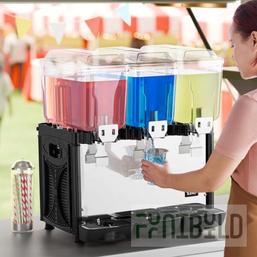 Carnival King RBD3G3 Triple 3 Gallon Bowl Refrigerated Beverage Dispenser - 120V