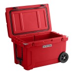 CaterGator CG45REDW Red 45 Qt. Mobile Rotomolded Outdoor Cooler / Ice Chest