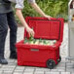 CaterGator CG45REDW Red 45 Qt. Mobile Rotomolded Outdoor Cooler / Ice Chest