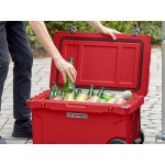CaterGator CG45REDW Red 45 Qt. Mobile Rotomolded Outdoor Cooler / Ice Chest