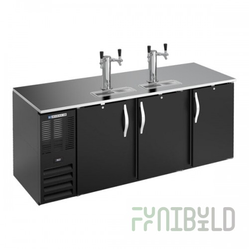 Beverage-Air DD78HC-B 2 Double Tap Kegerator Beer Dispenser - Black, (4) 1/2 Keg Capacity