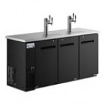 Avantco UDD-72-HC (2) Triple Tap Shallow Depth Kegerator Beer Dispenser - Black, (3) 1/2 Keg Capacity