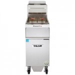 Vulcan 1TR65A-1 PowerFry3 Natural Gas 65-70 lb. Floor Fryer with Solid State Analog Controls - 80,000 BTU