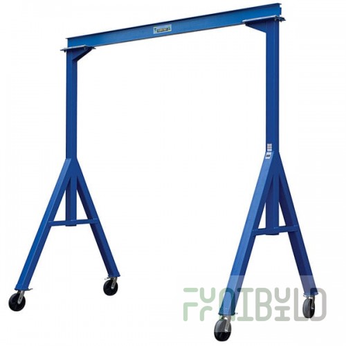 Vestil FHS-4-10 10' x 10' Fixed Height Steel Gantry Crane with Casters - 4,000 lb. Capacity