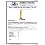 Vestil 770 lb. Steel Manual Winch Fork Stacker with Adjustable Forks and Straddle Legs and 59 Vestil 770 lb. Steel Manual Winch Fork Stacker with Adjustable Forks and Straddle Legs and 59