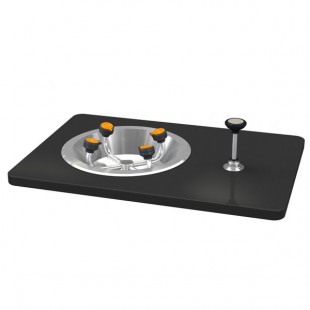 Guardian Equipment G1727 WideArea Recess Deck Mounted Eye and Face Wash Station with Stainless Steel Bowl and Push-Down Valve