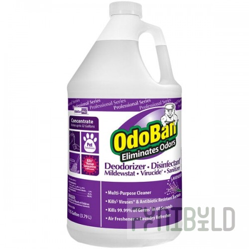 OdoBan 911162-G4 1 Gallon / 128 oz. Concentrated Lavender Disinfectant / Air Freshener - 4/Case