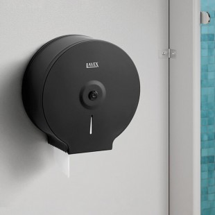Lavex Matte Black Stainless Steel Surface-Mounted Jumbo Single-Roll Toilet Tissue Dispenser Lavex Matte Black Stainless Steel Surface-Mounted Jumbo Single-Roll Toilet Tissue Dispenser
