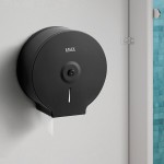 Lavex Matte Black Stainless Steel Surface-Mounted Jumbo Single-Roll Toilet Tissue Dispenser Lavex Matte Black Stainless Steel Surface-Mounted Jumbo Single-Roll Toilet Tissue Dispenser