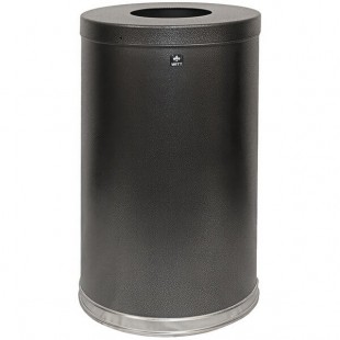 Witt Industries 35FTSVN 35 Gallon Monarch Silver Vein Steel Round Indoor Decorative Trash Can with Flat Top