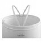 Lancaster Table & Seating 15 Gallon White Powder-Coated Metal Round Decorative Trash Can with Push Door Lid