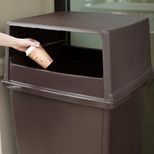 Rubbermaid® FG256V00BRN Glutton Brown Round Hooded Top Lid Without Doors for FG256B00 Container Rubbermaid® FG256V00BRN Glutton Brown Round Hooded Top Lid Without Doors for FG256B00 Container