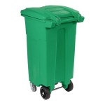 Toter ACG32-00LIM Organics 32 Gallon Lime Green Rectangular Caster Cart with Gasketed Lid