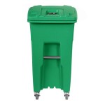 Toter ACG32-00LIM Organics 32 Gallon Lime Green Rectangular Caster Cart with Gasketed Lid
